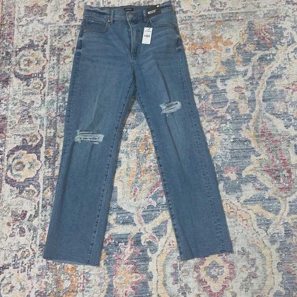 Modern straight super high rise medium wash Express jeans - Picture 3 of 7